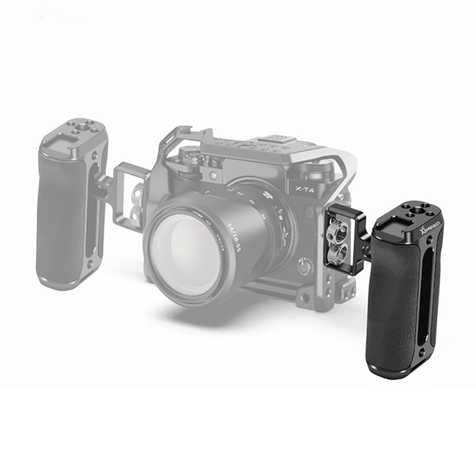 Quick Detachable Camera Cage Handle with 1/4 and 3/8 Threaded Port for Expansion More Accessory Attachment Black