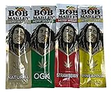 4 Packs Marley Rolling Paper Combo Pack Pre-wrap (Strawberry, OGK, Natural Pineapple) + RSV Scoop Card