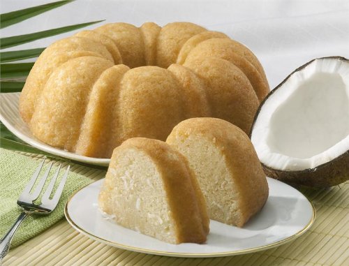 Dockside Market Coconut Bundt Cake - Real Coconut Milk - Silky Smooth Coconut Bundt Cake- Perfect Gourmet Gift for Parties, Holidays, Birthdays, Gift Basket - 24 oz