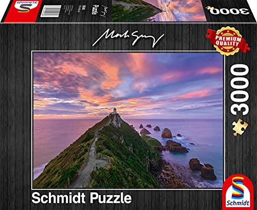 Schmidt Spiele GmbH- Other License Mark Grey, Nugget Point Lighthouse, The Catlins, South Island-New Zealand, Puzzle da 3000 Pezzi, Multicolore, 59348