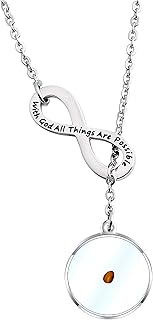 Mustard Seed Necklace With God All Things Are Possible Religious Faith Jewelry Christian Gifts For Women Girls