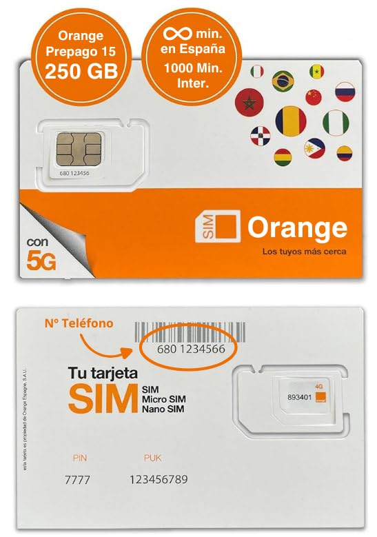 Tarjeta SIM Prepago 15 + 250GB (100GB Acumulables) + Llamadas