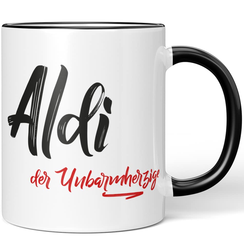 JUNIWORDS Emaille-Tasse 'Ich Bin Dieser Legendäre Privatdozent' - Schwarzer Rand, 350 Ml