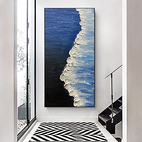 Vagues 3D grand couteau peinture paysage marin moderne