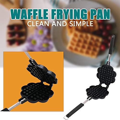 Waffeleisen antihaftbeschichtet, Gusseisen-Waffelmacher, doppelseitig, Herzform, PFOA-frei, für Haushalt, Café… – Bild 7