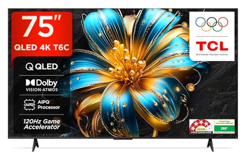 Image of TCL 189 cm (75 inches) 4K UHD Smart QLED Google TV 75T6C