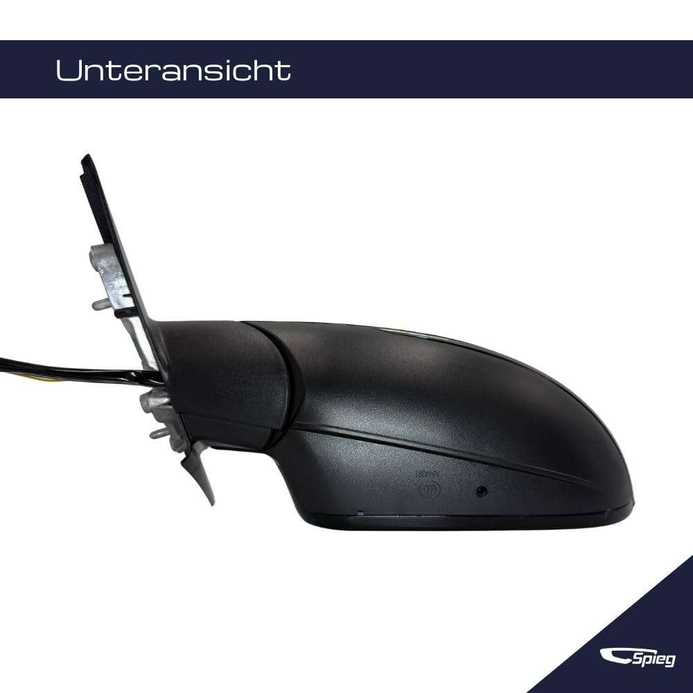 Spieg Außenspiegel links für Audi A6 C7 / S6 2011–2018 elektrisch einklappbar, Blinker, BLIS, Schwarz glänzend, 8+2 PIN (Fahrerseite)