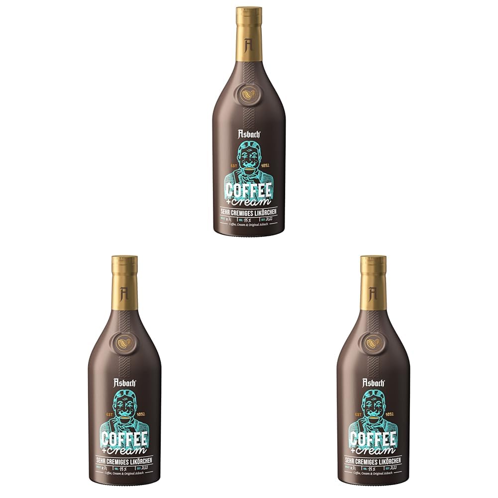 Asbach Coffee + Cream - Sahnelikör (1 x 0.7 l) (Packung mit 3)