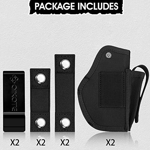 2 Pack Upgrade Universal Gun Holster For Men Women, Concealed Carry Iwb Owb Pistols Holsters With Magazine Pouch Right And Left Hand Draw Fits S&W M&P Shield 9Mm 380 Glock 17 19 26 43 Similar Handguns #TOP5