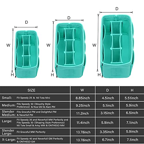Ztujo Purse Organizer Insert, Felt Bag Organizer For Handbag Purse Organizer,13 Colors, 6 Size (Medium, Blue) #TOP1