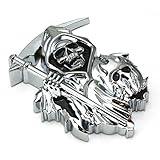 B2 3D CUSTOM CHROME REAPER Skull EMBLEM BADGE STICKER DECAL3M Sticker Skull STICKER