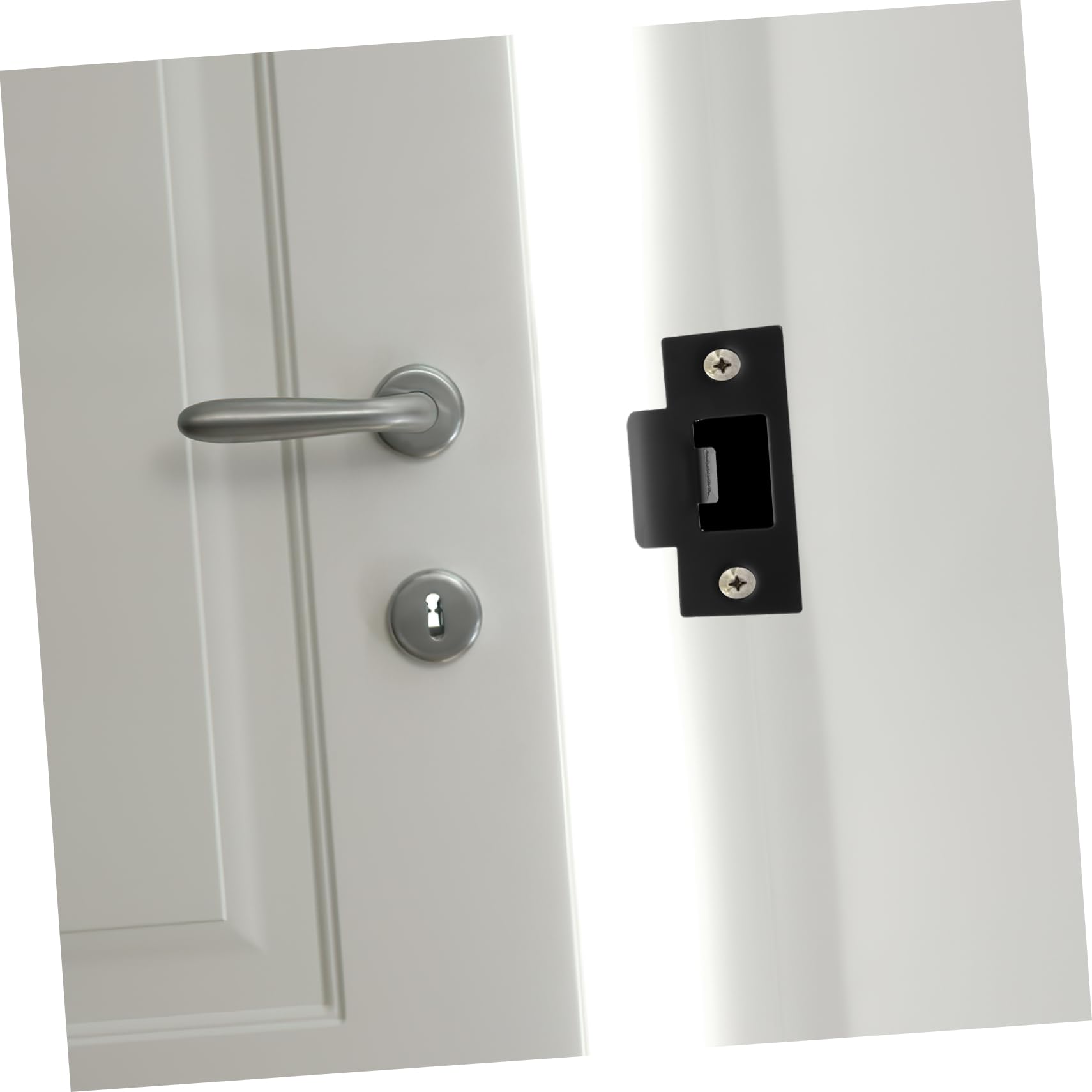 Uonlytech 5 Ensembles Bloc Came Plaque De Coup De Pied De Porte Grève De Porte Serrures À Larder Matériel Verrou Kit D'installation De Pêne Dormant Gâche De Pêne Dormant 4 Pièces * 5