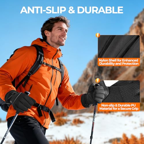 Image of rivmount Winter Waterproof Ski Snow Warm Gloves for Women Men, Windproof Cold Weather Thermal with Touchscreen Fingers, for Running Driving Cycling Hiking Biking Outdoor Sports Daily Work