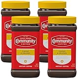 Community Coffee and Chicory Medium Dark Roast Premium Instant 7 Oz Jar, Full Body Rich Flavorful Taste, 100% Select Arabica Beans (Pack of 4)