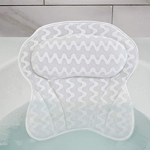 Bath Pillow Spa Bathtub Pillow with Non-slip Suction Cups, Head, Neck, Back & Shoulder Rest Support, Soft & Luxury Bathtub Cushion, Bath Pillow Fit Hot Tub