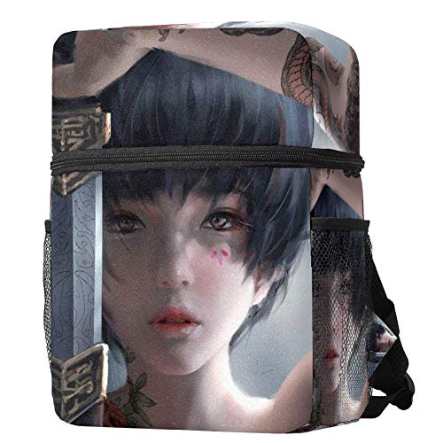 Preisvergleich Produktbild Rucksack Anime Girl Mit Kurzem Haar Schulrucksack Teenager Kinderrucksack Schultasche Grundschule Backpack Schulranzen für Mädchen Jungen 32x25.5x10 cm