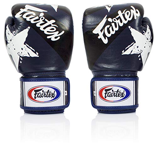 Image of Fairtex Muay Thai Style Sparring Gloves, Blue /Black, 12-Ounce