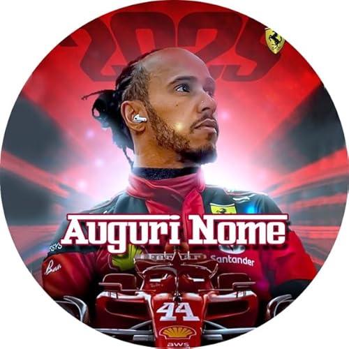 Cialda per Torta FERRARI HAMILTON CAVALLINO - FIBRA VEGETALE top qualita disponibile OSTIA e su richiesta ZUCCHERO (A, Ostia)