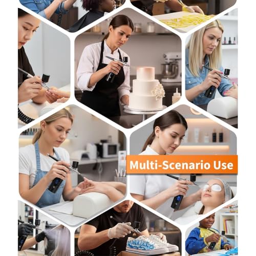 Kit de aerografía inalámbrico con compresor para decoración de uñas y repostería 4