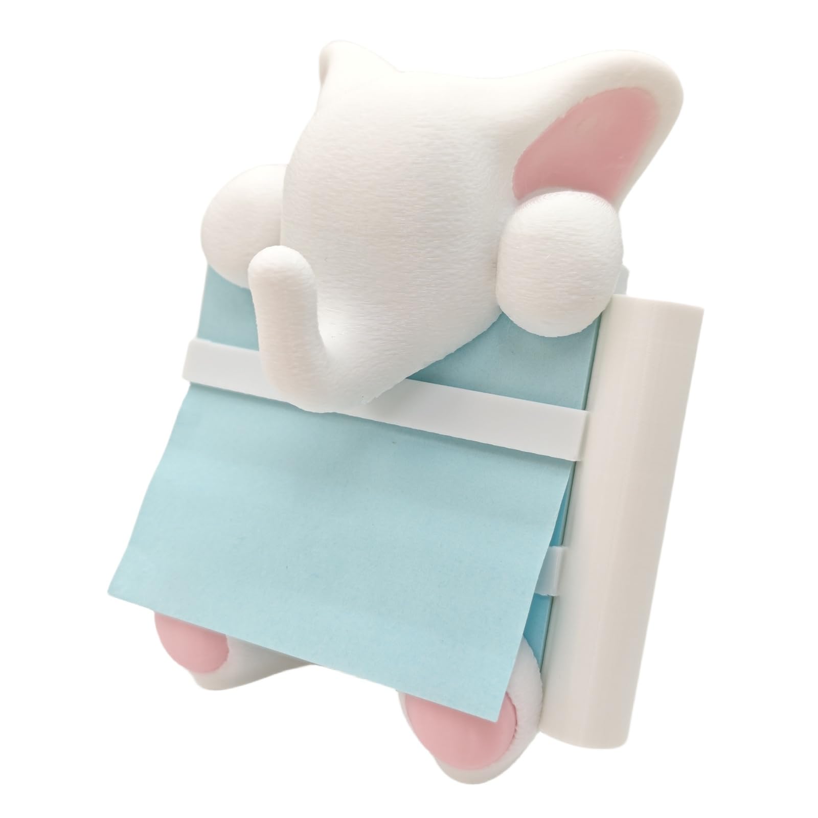 RhyNSky Animal Elephant Sticky Notes Holder Pop-up Note Dispenser with Pen Holder for Desk Home Office School, 3x3 In, White, C27