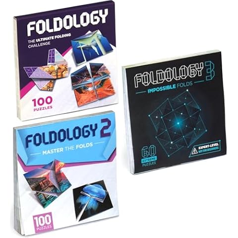 FOLDOLOGY 1-2-3 Bundle! Three Origami Puzzle Games, with 260 Puzzles Total. Cover