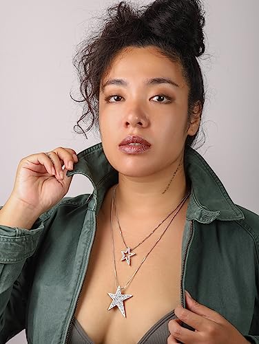 Sacina Gothic Grunge Y2k Aesthetic Layered Rhinestone Star Necklace, Y2k Emo Grunge Necklace, Christmas Jewelry Gift for Women3