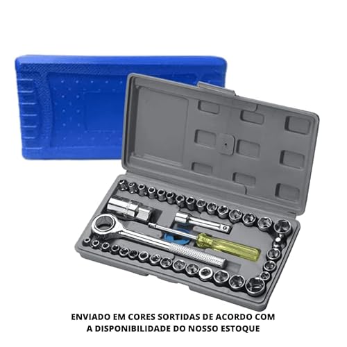 Jogo de Chaves Soquetes Sextavado C Catraca 40 Pcs + Maleta