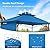 COBANA Grill Gazebo 8’x 5’ Outdoor Patio Backyard BBQ Grill Shelter with Side Awning, Double Tiered Soft Canopy Top with Steel Frame and Bar Counters, Blue