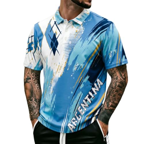 Polo Homme Manches Courtes Sport Décontracté en Maille Respirante Vêtement d'Été Confort