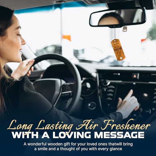Image of Car Fragrance for 365 Days Freshwood Best Mom ❘ Gift for Mom ❘ Rear View Mirror Wood Air Freshener ❘ Mirror Hanging scent | Car Decorative Pendants ❘ Handmade Car Essentials