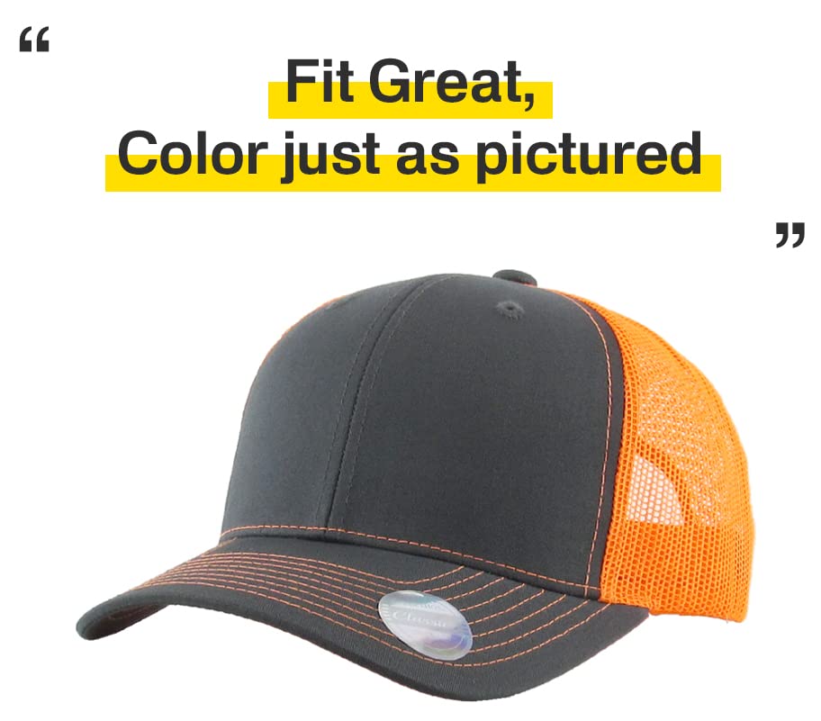 Image of Classic 6 Panel Cotton Twill Mesh Trucker Cap Hat Adjustable Snapback Hat