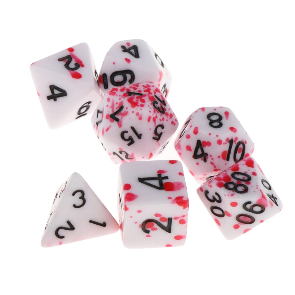 HXSCOO 7Pc Multi-Sided Dices Set D4-D20 for Roleplaying Party Casino Board Game Toy (Color : Style 3)