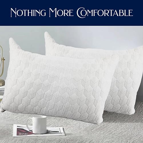 Set 2 Almohadas de cama Poliéster Queen Gris miniatura 6