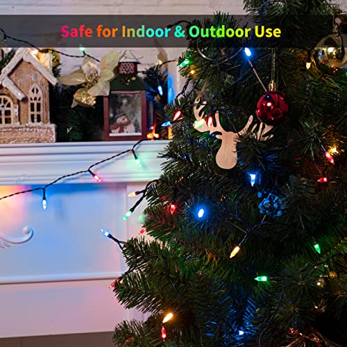 Image of Battery Operated Christmas Lights 2 Pack 18 Feet 50 LED Clear Mini String Lights with 8 Modes Waterproof Tree Lights for Xmas Outdoor Indoor Holiday Party Garden Decor, Multicolor