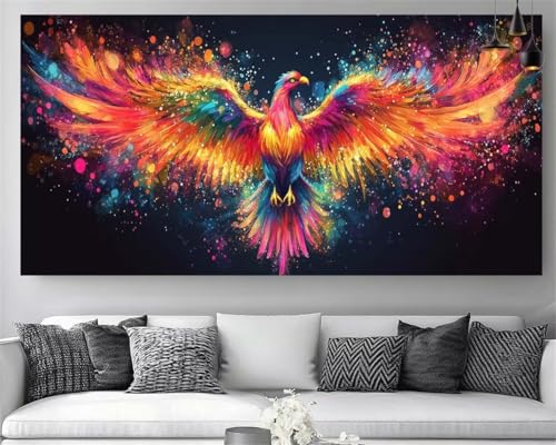 Toile broderie diamant Phoenix XXL : finissez les murs vides avec l'art strass 5D