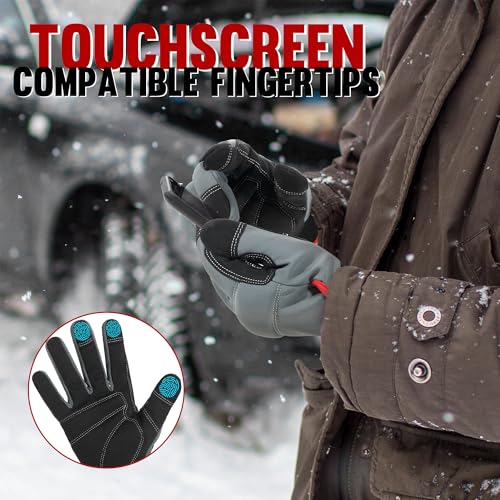 Image of HANDLANDY Winter Work Gloves for Men & Women, Utility Mechanic Working Gloves Touch Screen, Flexible Breathable Gardening Gloves for Yard Maintenance (Large, 1 Pair)