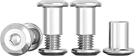 Drenky 10 Stück Hülsenschrauben M5 Verbindungsschrauben Edelstahl A2 V2A Möbelschrauben M5 x 10mm Hülsenmutter für Möbeln, Schränken, Holzbret (10 x Möbelschrauben, 10 x Hülsenmutter)