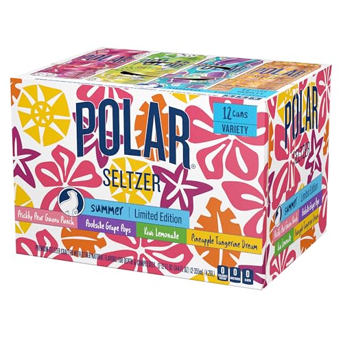Image of Polar Seltzer Limited Edition Sparkling Water, Summer Variety Pack, 12 fl oz cans, 12 pack