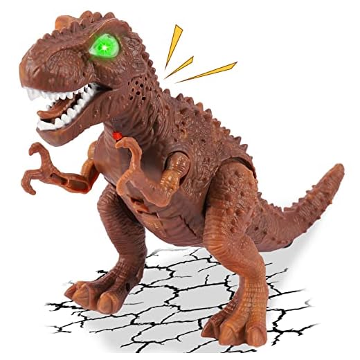 TOEY PLAY Dinosaurios Juguetes 3 4 5 Años, Caminar Juguetes de Dinosaurios Eléctrico, Dinosaurio Figuras Tiranosaurio Rex, Luz y Sonido, Juego Educativo Regalo para Niños Niñas 3 Años