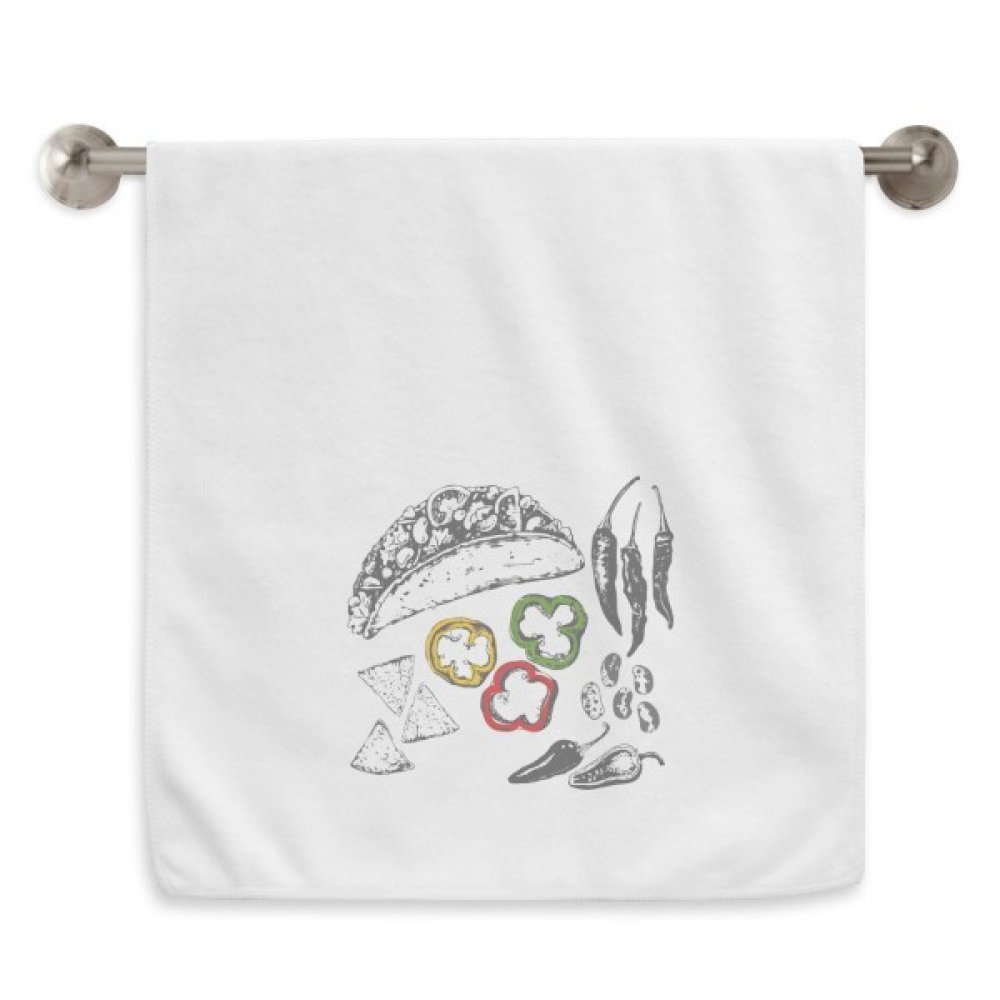 Serviette de toilette ronde écritures elfiques 33x73.7 cm