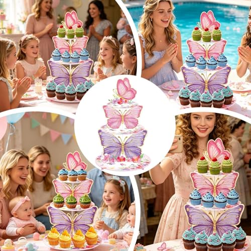 Présentoir à desserts 3 niveaux gain de place pour buffet anniversaire