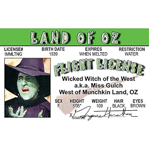 Signs 4 Fun Parody ID | Wicked Witch Driver’s License | Fake ID Novelty Card | Collectible Trading Card Driver’s License | Novelty Gift for Holidays | Made in the USA Cover