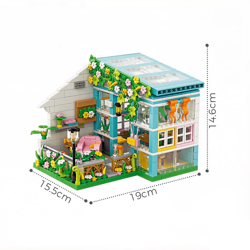 Image of SKY LINE OCEAN Garden LED House Building Block Set, 626+ PCS DIY Mini House with Lights, Creative Garden Cottage Model Kit, Construction Toy Gift for Kids & Teens | 5 Year Structural Warranty