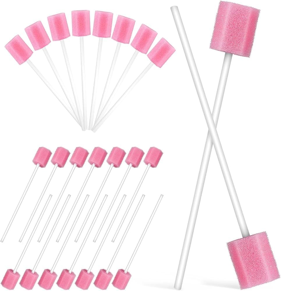 MJ Talk Tools 50pcs Disposable Oral Care Swabs, Oral Swabs For Speech Therapy, Toothette Oral Swabs, Mouth Oral Swabs (Pink)-image-0