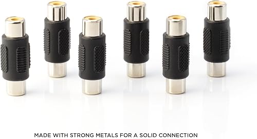 Miniatura 5 de THE CIMPLE CO Adaptador RCA, acoplador hembra a hembra, extensor, barril, conectores RCA de audio y video, para audio, video, SPDIF, subwoofer,
