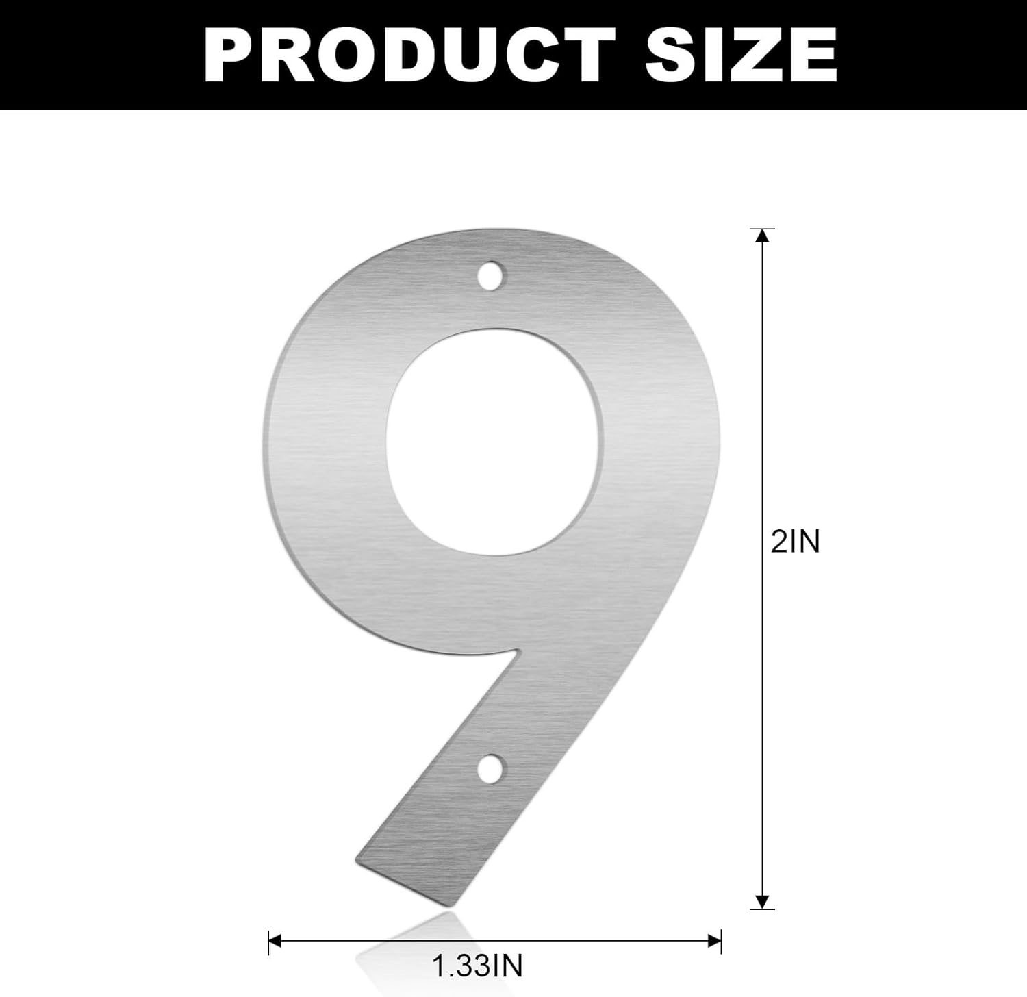 Stainless Steel House Numbers,Stainless Steel Metal Modern Door Garden Mailbox Apartments Outside Farm Decorative Letters Numbers, with Nail Kit, Visibility Signage (Sliver-A, 2 in)