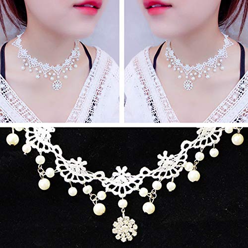 BIGBOBA - Collana girocollo da donna in pizzo