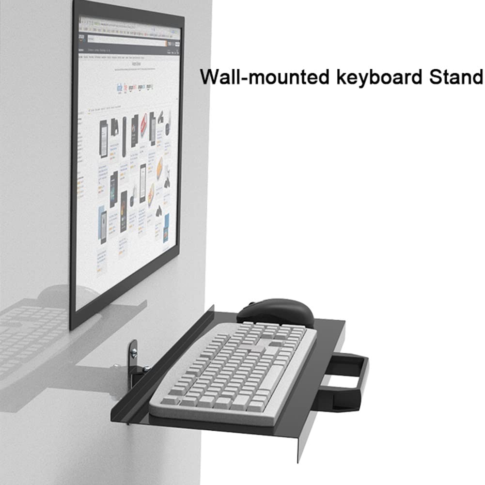 Supporto Per Tastiera Sotto La Scrivania Con Piattaforma Per Mouse Rotante A 360 Pollici Con Vassoio Per Tastiera In Acciaio Da 20 Pollici Con Ripiano Per Tastiera Ergonomico Sotto Scrivania