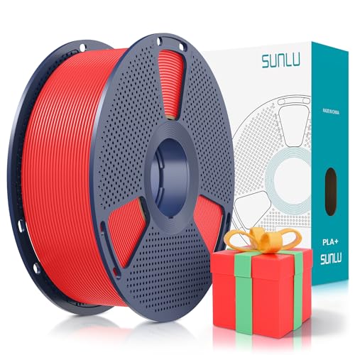 Image of SUNLU PLA Plus Filament 1.75mm Red 1KG, Neatly Wound 3D Printer Filament 1.75mm, PLA+ 1000g, Dimensional Accuracy + /- 0.02 mm, Fit Most FDM 3D Printers, 1kg Spool (2.2lbs), Red