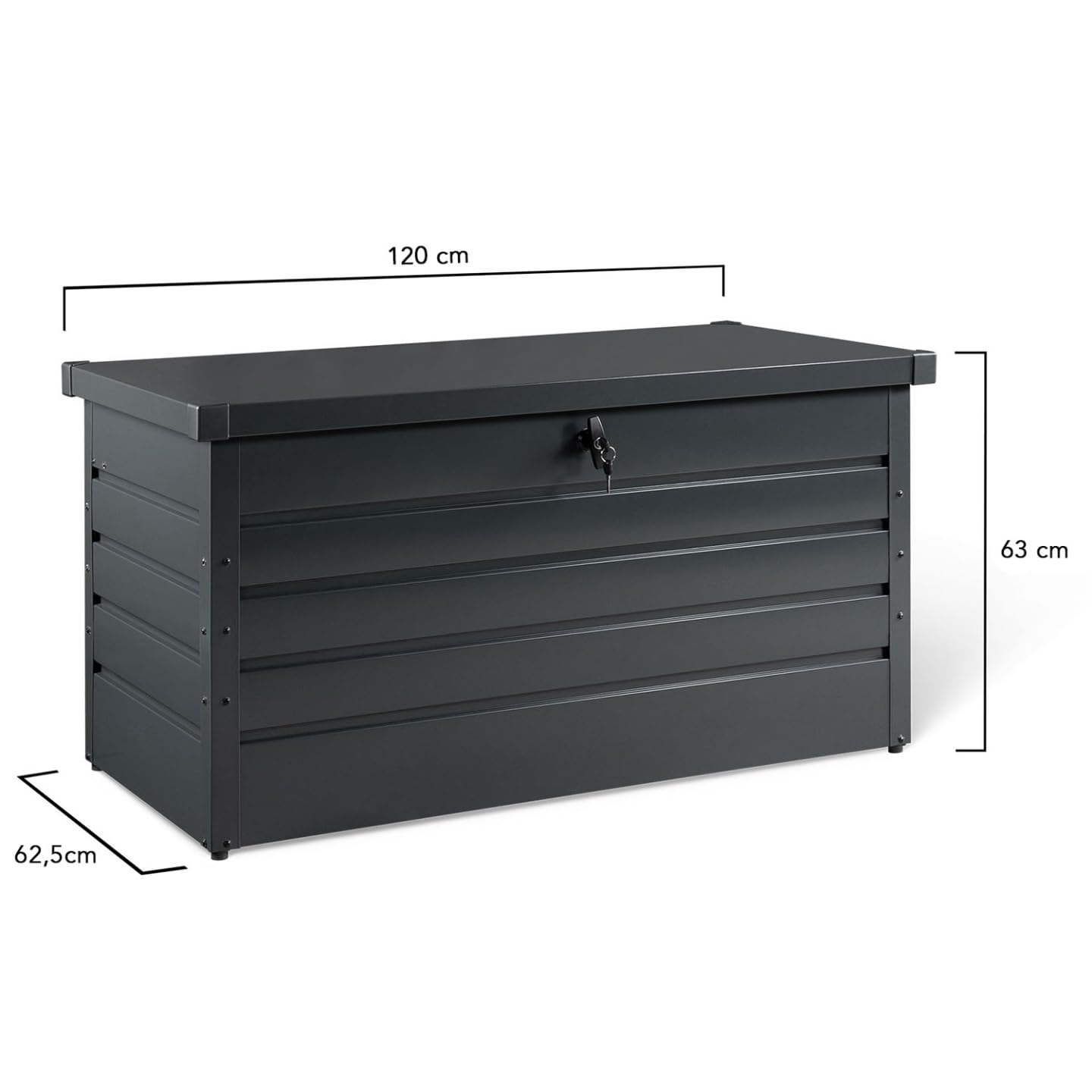 IDMarket - Baule Contenitore Metallico con Serratura Grigio Antracite per Giardino 350L